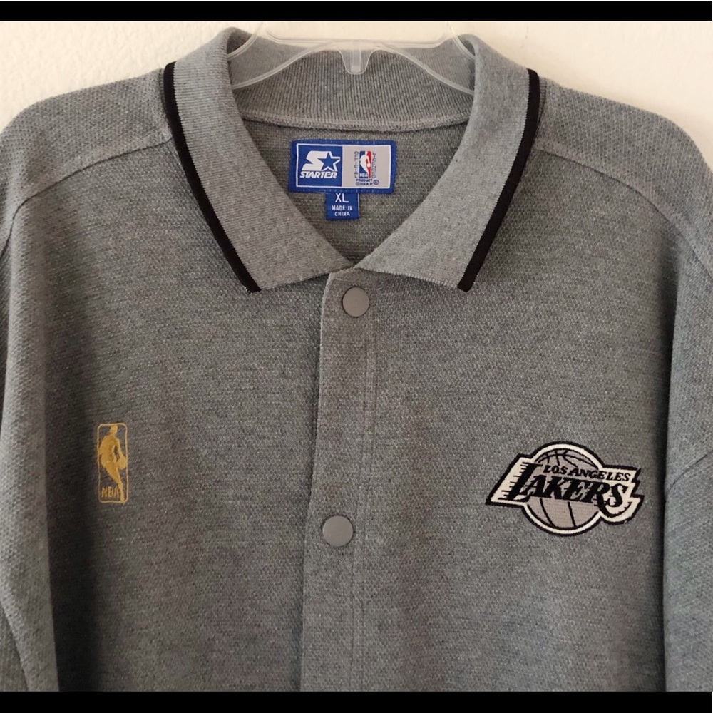 80s NBA Starter LA Lakers Snap Button XL Gray